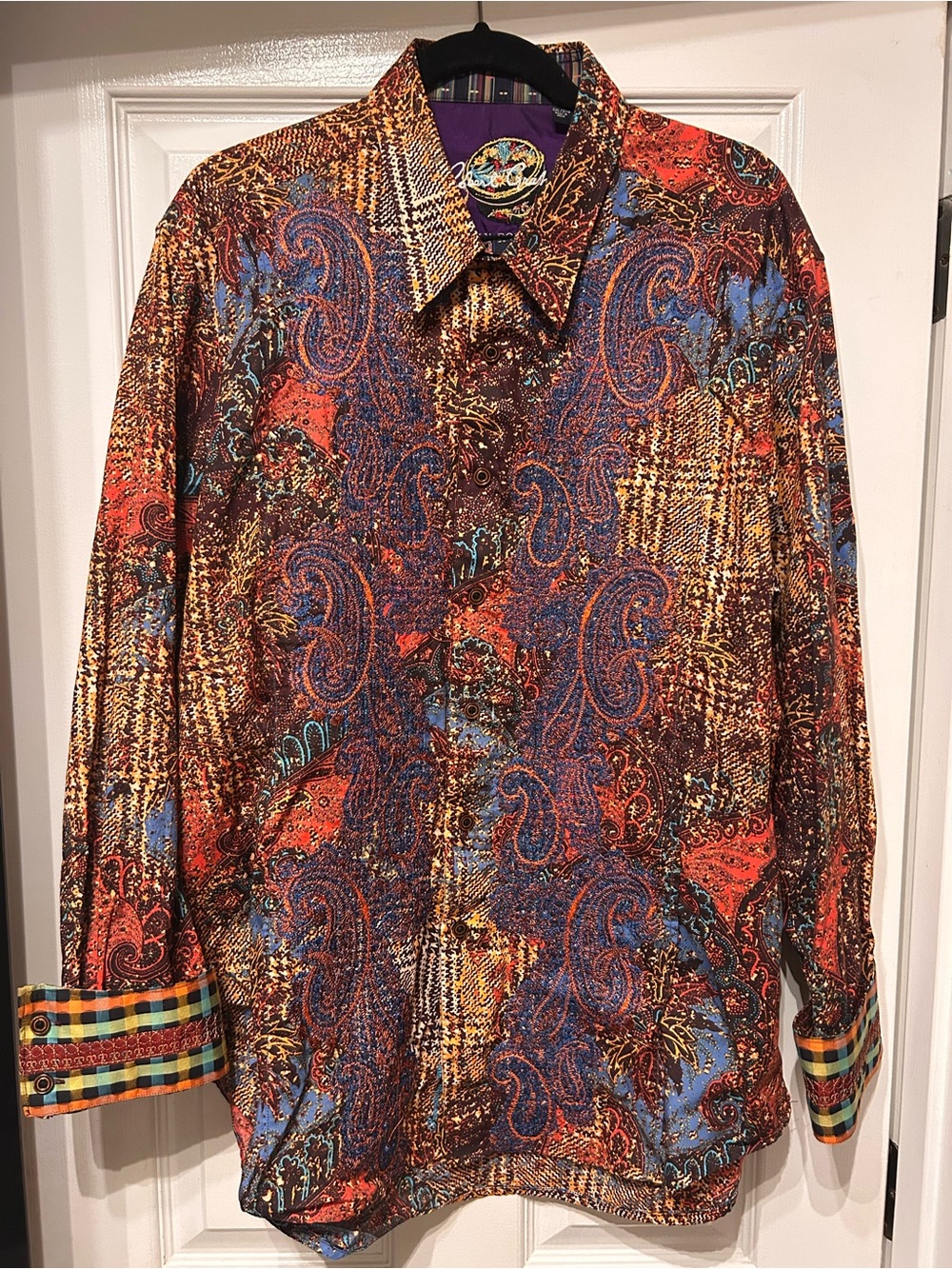Robert Graham Multicolor Paisley & Plaid Long-Sleeve Dress Shirt